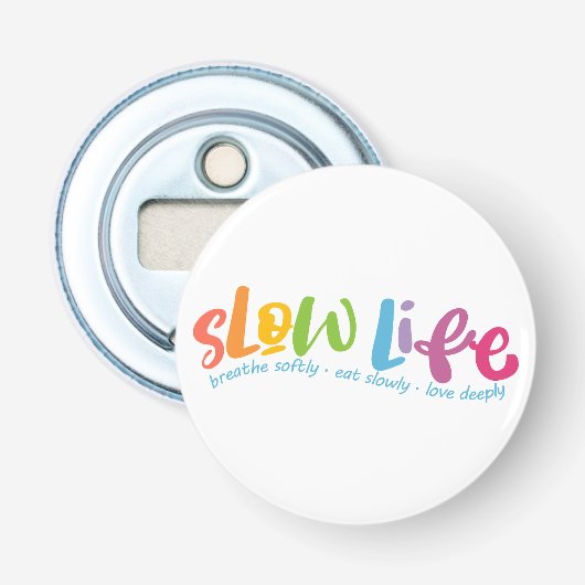 Langdurig leven button flesopener (Voorkant)