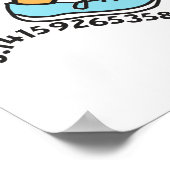 Langdurig pictogram van Pi © Funny Pi Guy Poster (Hoek)