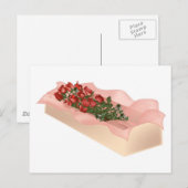 Langdurige roze rozen in doos briefkaart (Voorkant / Achterkant)