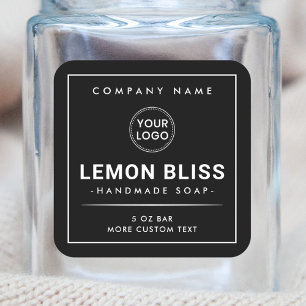 Langdurige zwarte rand voeg logo vierkant productl vierkante sticker