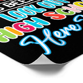 Lange 8e graad Hallo High School Afstuderen Fun Poster (Hoek)