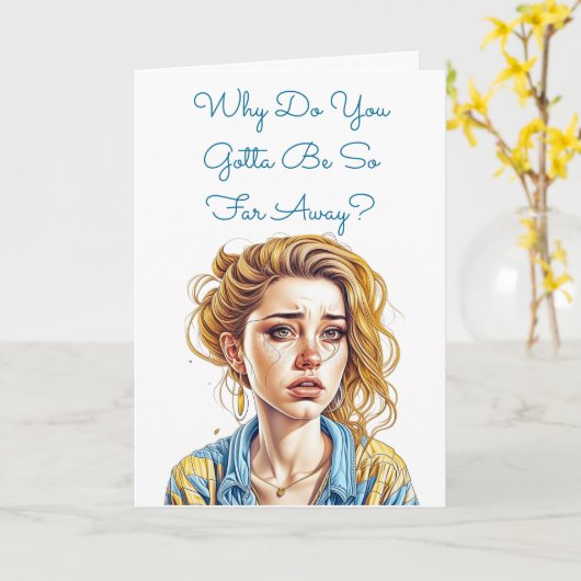 Lange afstand beste vriend | U nodig Kaart (Gele Bloem)