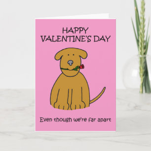 Lange afstand Valentijn puppy Feestdagen Kaart