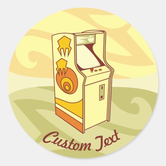 Lange arcade spelcomputer classic ronde sticker (Voorkant)