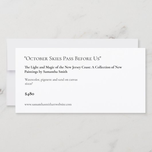 Lange Art Show Display Kaarten Labels (Voorkant)