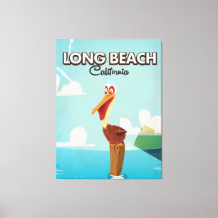 Lange band Californische Pelicaanse reis Canvas Afdruk