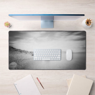 Lange blootstelling aan een strand in Rabac, Kroat Bureaumat