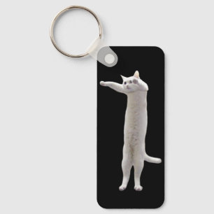 Lange Cat Meme Dubbelzijdige Sleutelhanger