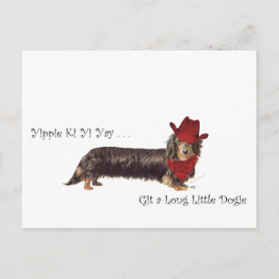 Lange Dachshund Cowboy Briefkaart