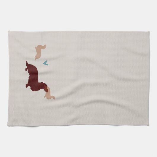 Lange Dachshund Kitchen Towel Theedoek (Horizontaal)