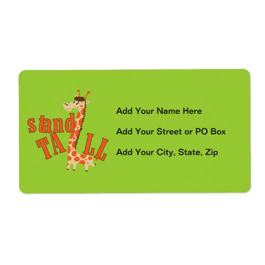 Lange de Tribune van de giraf Etiket (Voorkant)