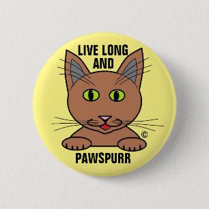 Lange en poten snorren humoristische kat knop Ronde Button 5,7 Cm