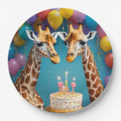 **"Lange feesten: een Giraffe verjaardagsbash"** Papieren Bordje (Voorkant)