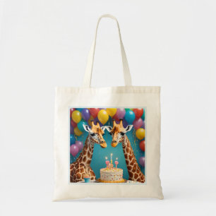 **"Lange feesten: een Giraffe verjaardagsbash"** Tote Bag