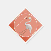 Lange Flamingo Zachte Perzik Partij Servet (Hoek)