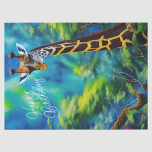 Lange Giraffe in de bomen Verjaardag Tissuepapier