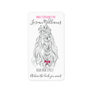 Lange golvende haren met een boeg-hairstyling etiket