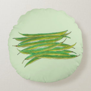 Lange groene bonen Groentetuin Groenten Groenten G Rond Kussen