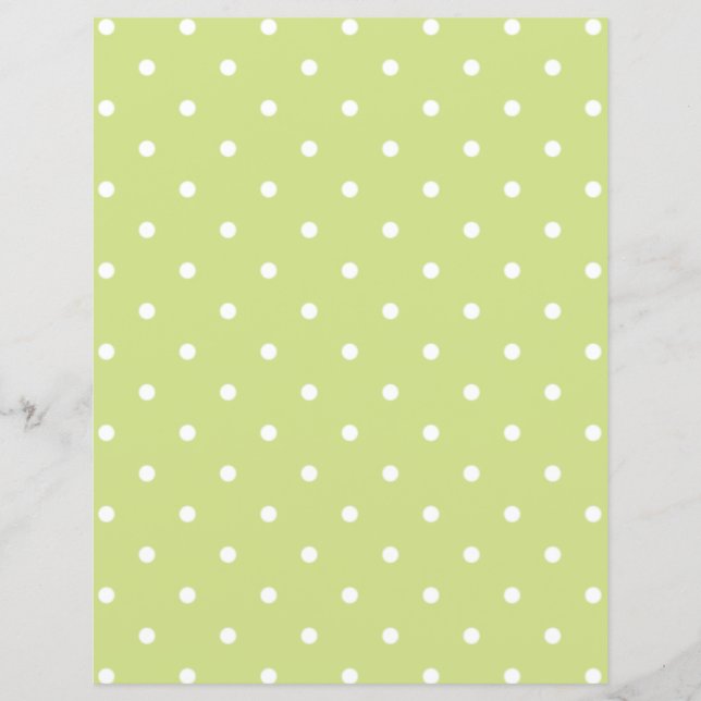 Lange groene poka Dots Scrapbook paper (Voorkant)