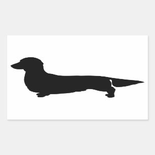 Lange Haar Dachshund Rechthoek Sticker
