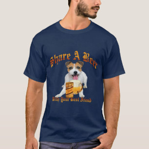 lange haar Jack Russell Shares A Beer T-shirt