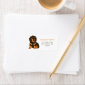 Lange-haire Dachshund Return Address Label (Insitu)