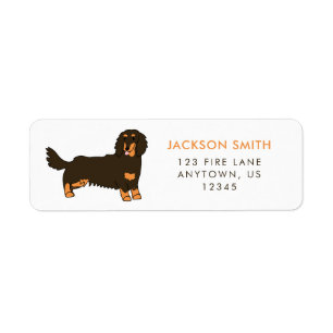 Lange-haire Dachshund Return Address Label