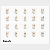 Lange Haired Chihuahua Hart Sticker (Vel)