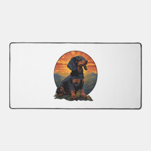 Lange Haired Dachshund huisdier lover retro Bureaumat