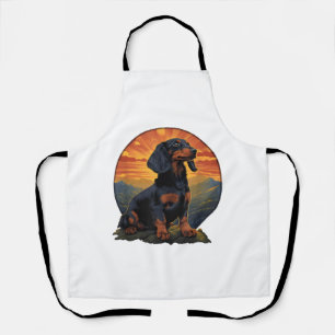 Lange Haired Dachshund huisdier lover retro  Schort