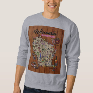 Lange hoes - LG-kaart - Wisconsin Supper Club Map Trui