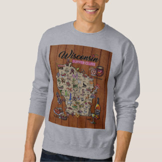 Lange hoes - LG-kaart - Wisconsin Supper Club Map Trui