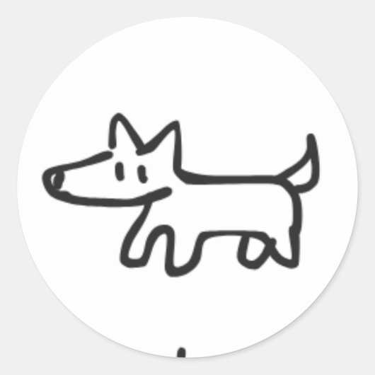 lange hond ronde sticker (Voorkant)