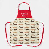 Lange honden - Dachshunds - Rood Apron Schort (Voorkant)