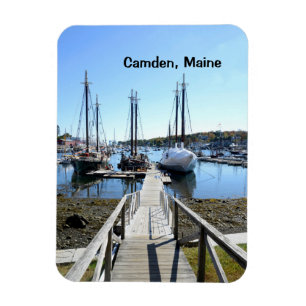 lange houtkap in de haven van Camden, Maine Magneet