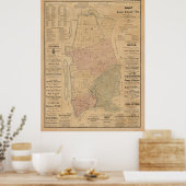Lange Island City NY Map (1876) Poster (Keuken)