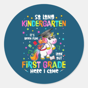 Lange Kindergarten 1ste graad hier kom ik Ronde Sticker