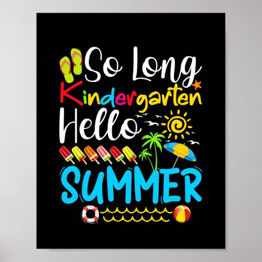 Lange Kindergarten Grade Hallo Summer Poster (Voorkant)