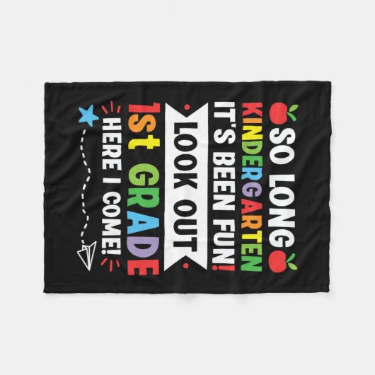 Lange kleuterschool 1e klas hier kom ik studeren fleece deken (Voorkant (Horizontaal))