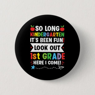 Lange kleuterschool 1e klas hier kom ik studeren ronde button 5,7 cm