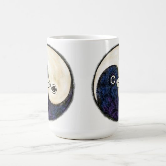 Lange koffie mok met Yin Yang duifjes van rust (Center)