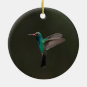 Lange kolibrie tijdens de vlucht keramisch ornament (Achterkant)