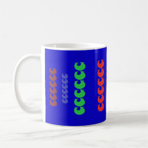Lange kunst patroon vormen op koninklijk blauw koffiemok