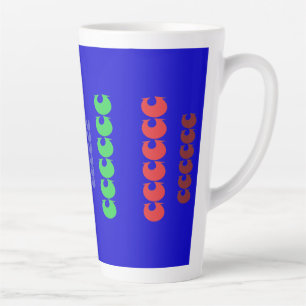 Lange kunst patroon vormen op koninklijk blauw latte mok