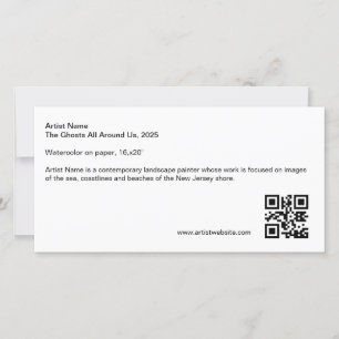 Lange Kunstenaar Sign Galerij Plaquette QR Code Feestdagenkaart