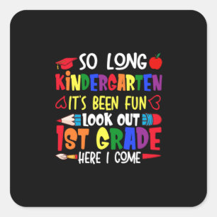 Lange leraar eerste klas vierkante sticker