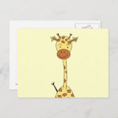 Lange Leuke Giraffe. Het Dier van de cartoon Briefkaart (Voorkant / Achterkant)