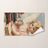 L'ange mignon écrit une lettre d'amour (Serviette à main)