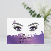 Lange mooie Lashes Eyes en Brows Hand getekend Bedankkaart (Staand voorkant)