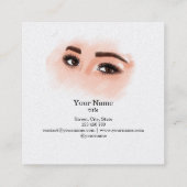 Lange mooie Lashes Eyes en Brows Hand getekend Vierkante Visitekaartje (Achterkant)